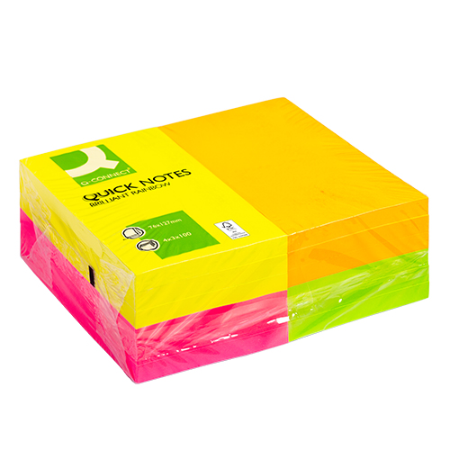 &#214;ntapad&#243;s jegyzett&#246;mb 76x127mm rainbow neon 12x100lap Q-CONNECT KF01350