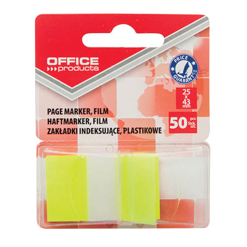 &#214;ntapad&#243;s oldaljel&#246;lő PP OFFICE PRODUCTS 25x43mm 50 c&#237;mke s&#225;rga