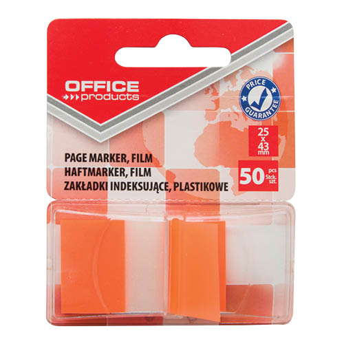 &#214;ntapad&#243;s oldaljel&#246;lő PP OFFICE PRODUCTS 25x43mm 50 c&#237;mke narancs