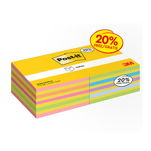 Post-it&#174; Super Sticky 2028-OCPPX2 76x76mm 450lap 2 t&#246;mb vegyes sz&#237;nek