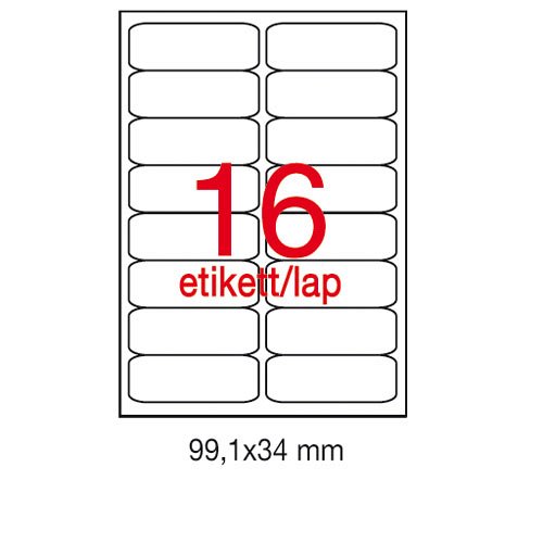 Etikett A2418 99,1x34,2mm 100&#237;v kerek&#237;tett sark&#250;