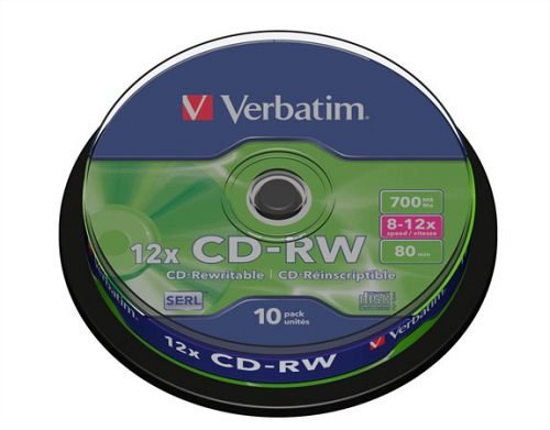 CD-RW Verbatim 700MB 8x-10x &#250;jra&#237;rhat&#243; 10db/henger