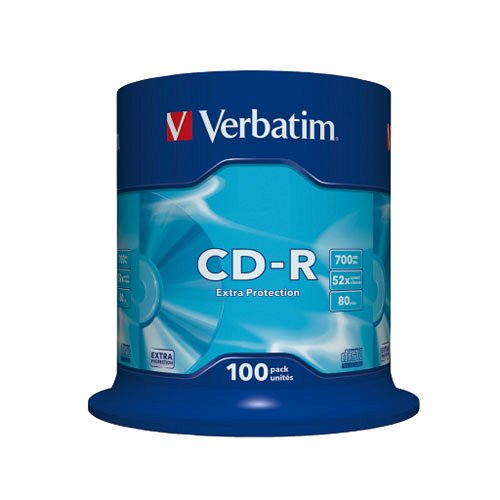 CD-R Verbatim 700MB 52x (Datalife) 100db/henger 43411