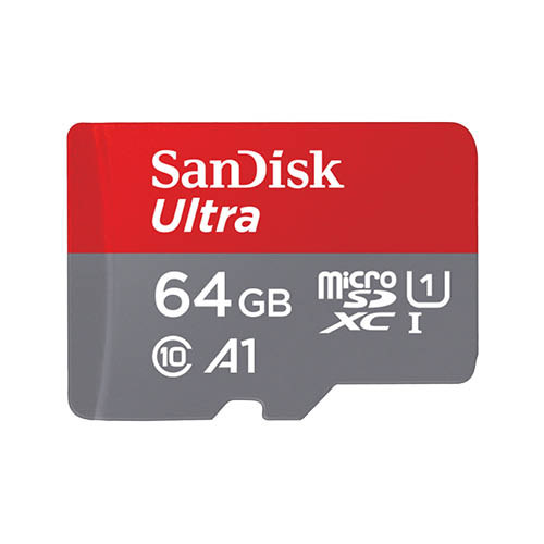 Mem&#243;riak&#225;rtya SanDisk Micro SD Ultra Android 64GB 140MB/s, A1, Class 10, UHS-I