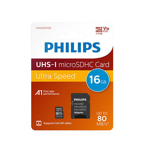 Mem&#243;riak&#225;rtya PHILIPS Micro SDHC 16GB Class 10 +adapter