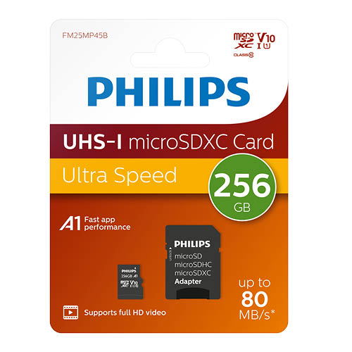 Mem&#243;riak&#225;rtya PHILIPS Micro SDXC 256GB Class 10 +adapter