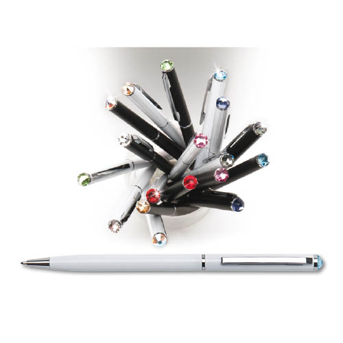 Goly&#243;sir&#243;n SLIM sz&#237;nes krist&#225;llyal d&#237;sz&#237;tve feh&#233;r tolltest 13 cm light siam lila