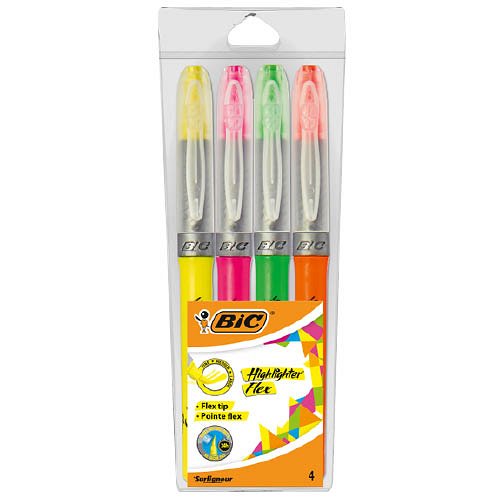 Sz&#246;vegkiemelő klt. 4db-os BIC FLEX, 4sz&#237;n