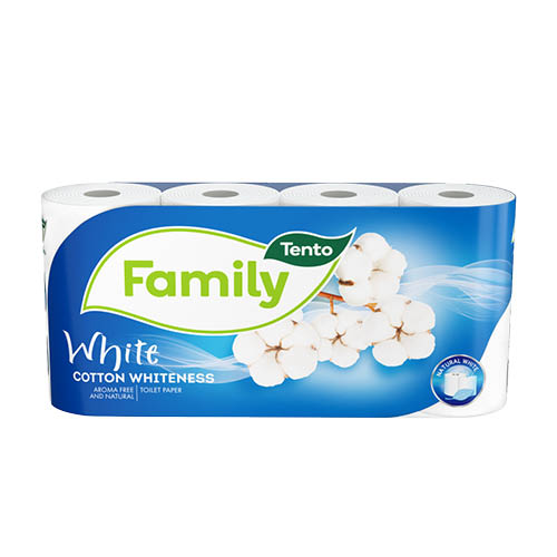 Toalettpap&#237;r TENTO Family White 8 tekercses 2 r&#233;tegű