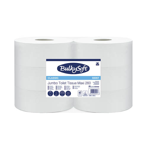 Toalettpap&#237;r BULKYSOFT Classic Maxi 26 cm 2 r&#233;tegű h&#243;feh&#233;r