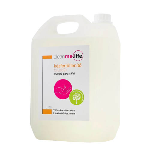 K&#233;zfertőtlen&#237;tő g&#233;l Cleanme.life mang&#243;-citrus ut&#225;nt&#246;ltő 5l