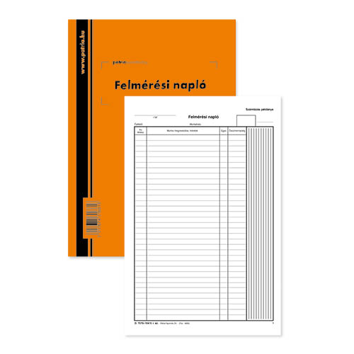 Felmérési napló 25x5 lapos tömb A/4 álló D.7570-104/V