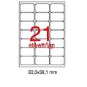 Etikett A2414 63,5x38,1mm 100ív kerekített sarkú