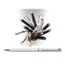 Golyósirón SLIM színes kristállyal díszítve fehér tolltest 13 cm light siam levendula