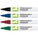 Marker permanent készlet 4 db-os hegyes hegyű Q-CONNECT KF11712