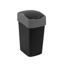 Billenőfedeles szemetes CURVER "PACIFIC FLIP BIN" 25l fekete/szürke